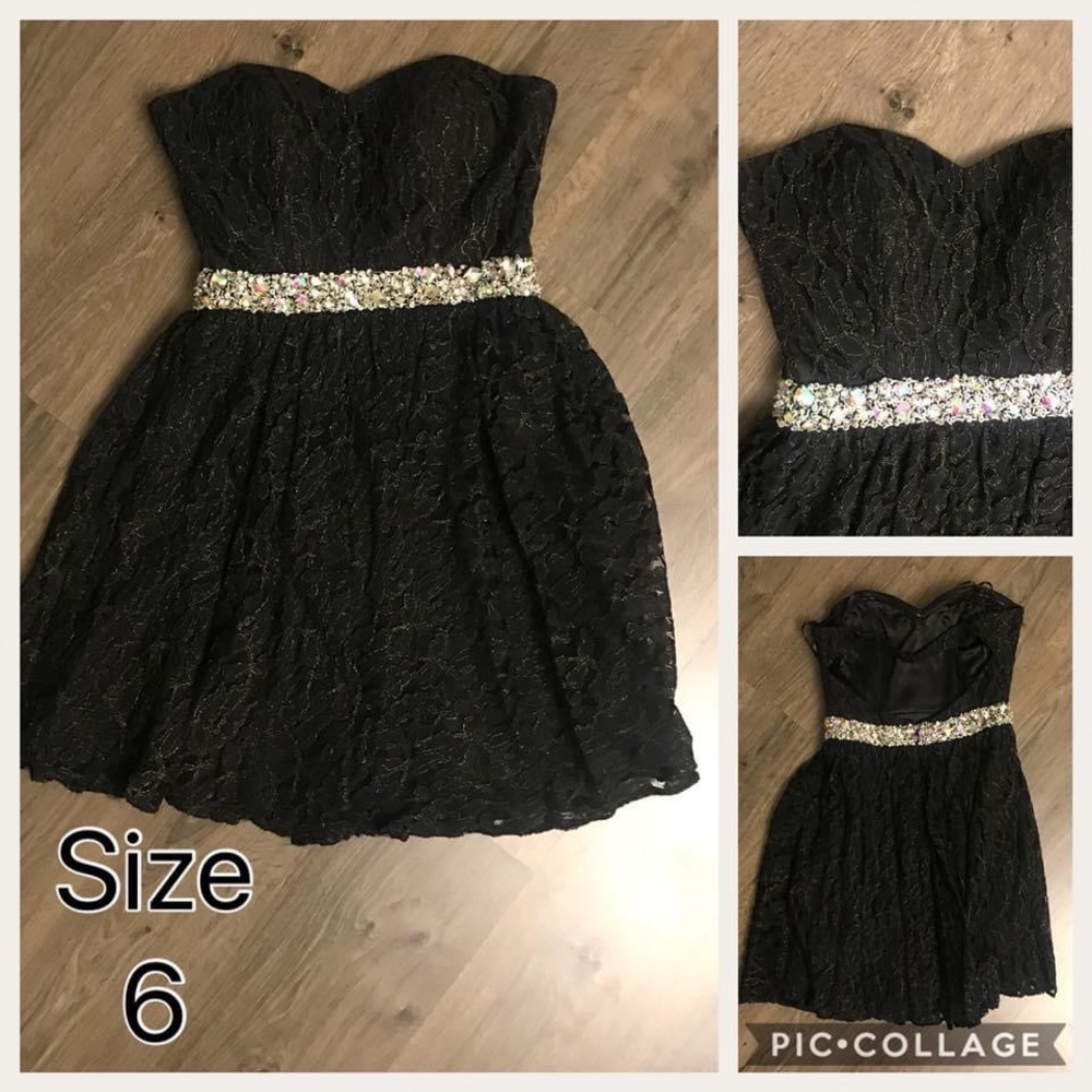 Black sparkly Faviana cocktail dress